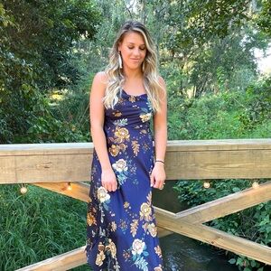 Floral Navy Blue Dress